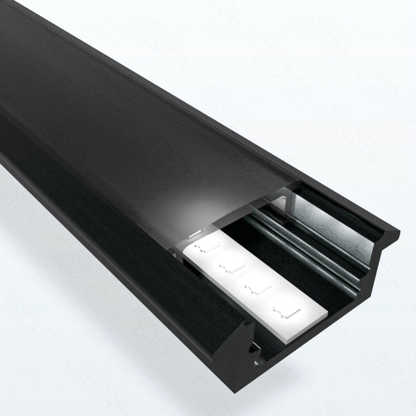 Black Recessed Aluminium Channel 618BK