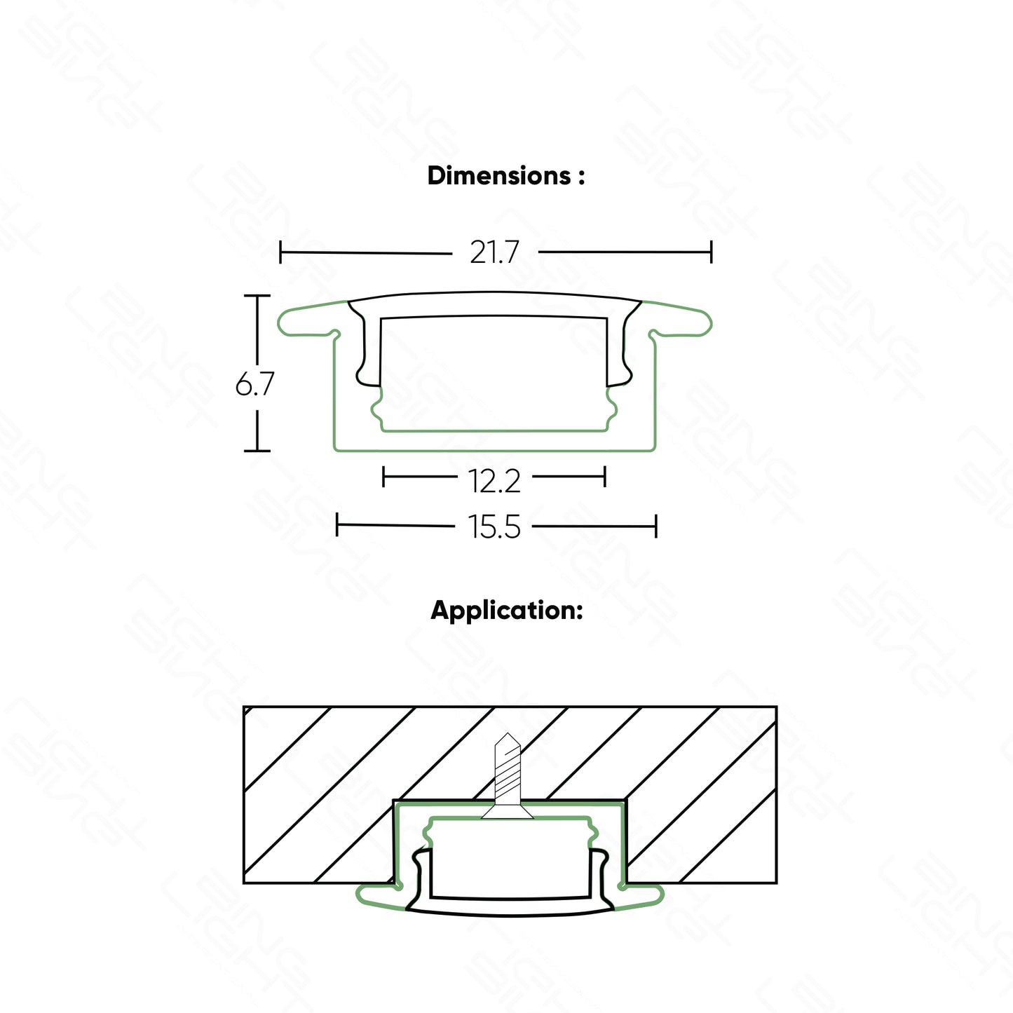 Recessed Aluminium Channel 618