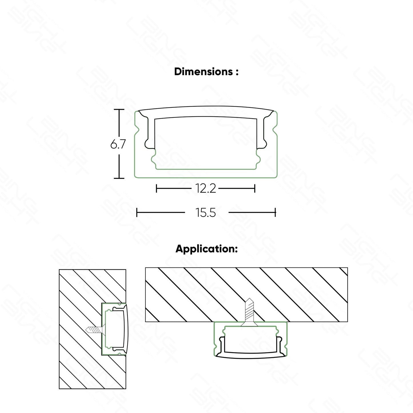 Surface Mounted Aluminium Channel 610