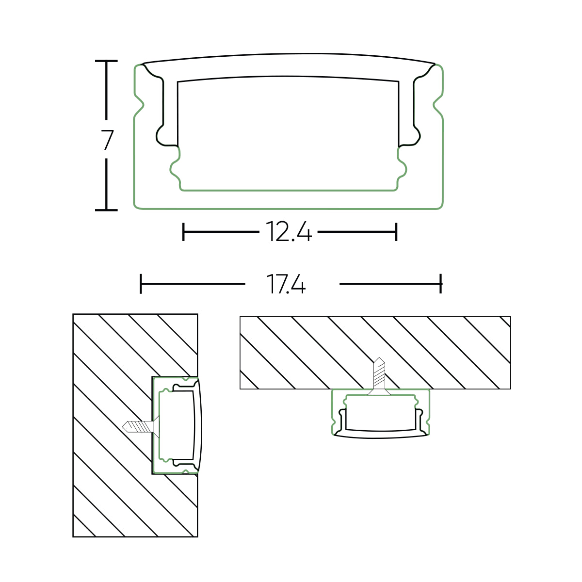 Surface Mounted Aluminium Profiles 509